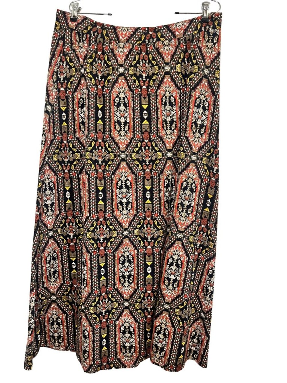 Colorful Floral Maxi Skirt Black 18W Boho Indie Festival Folk Peasant Hippie